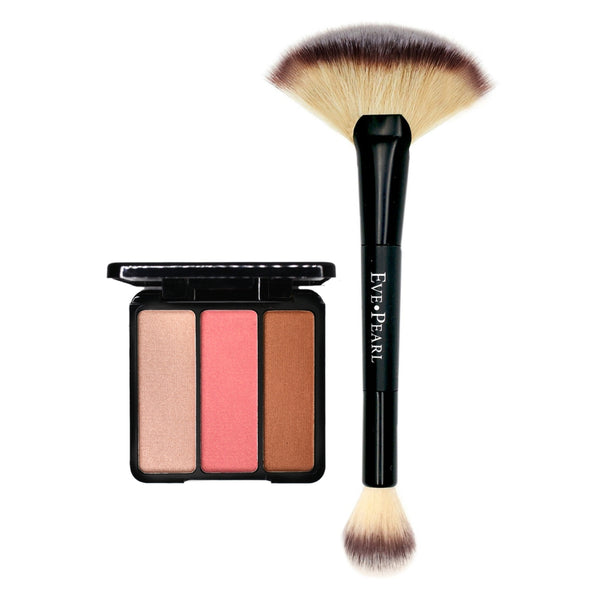 EVE PEARL Blush/Bronzer Trio & 204-Fan Highlighter Brush – EVE