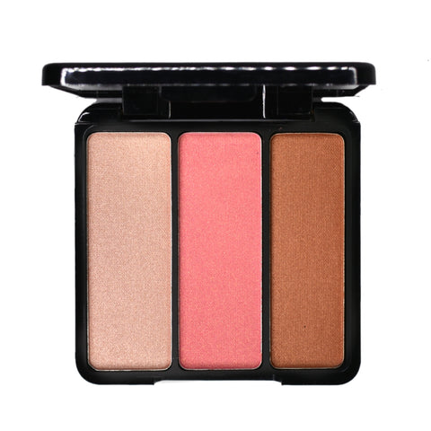EVE PEARL Blush/Bronzer Trio & 204-Fan Highlighter Brush EVE PEARL Blush/Bronzer Trio & 204-Fan Highlighter Brush