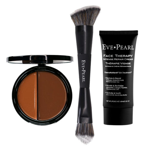 EVE PEARL Face Therapy Cream, Dual Foundation & 201 Contour Blender Brush