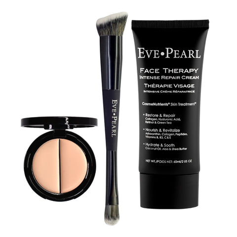 EVE PEARL Face Therapy Cream, Dual Salmon Concealer & 202  Brush