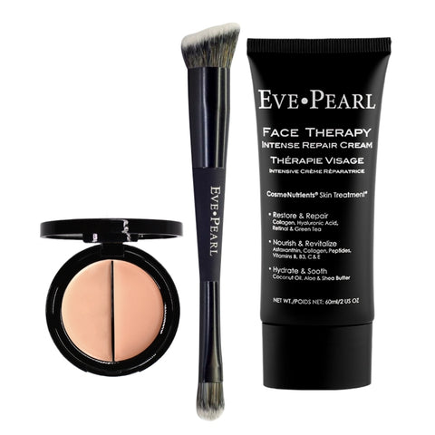 EVE PEARL Face Therapy Cream, Dual Salmon Concealer & 202  Brush