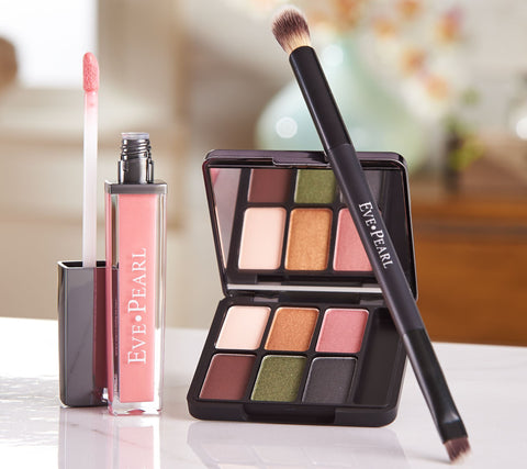 EVE PEARL Ultimate Eye Palette with Lip Gloss & Dual Brush