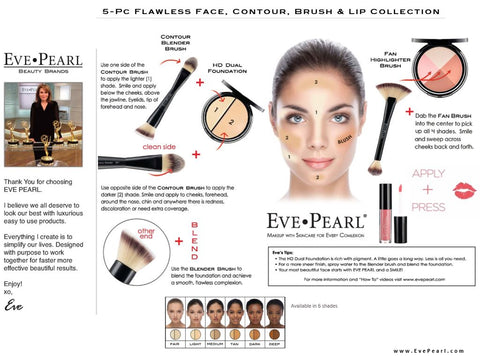 EVE PEARL 5-Pc Flawless Face, Contour, Brushes & Lip Collection