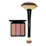 EVE PEARL Blush Trio & 204-Fan Highlighter Brush- Sassy Cheeks